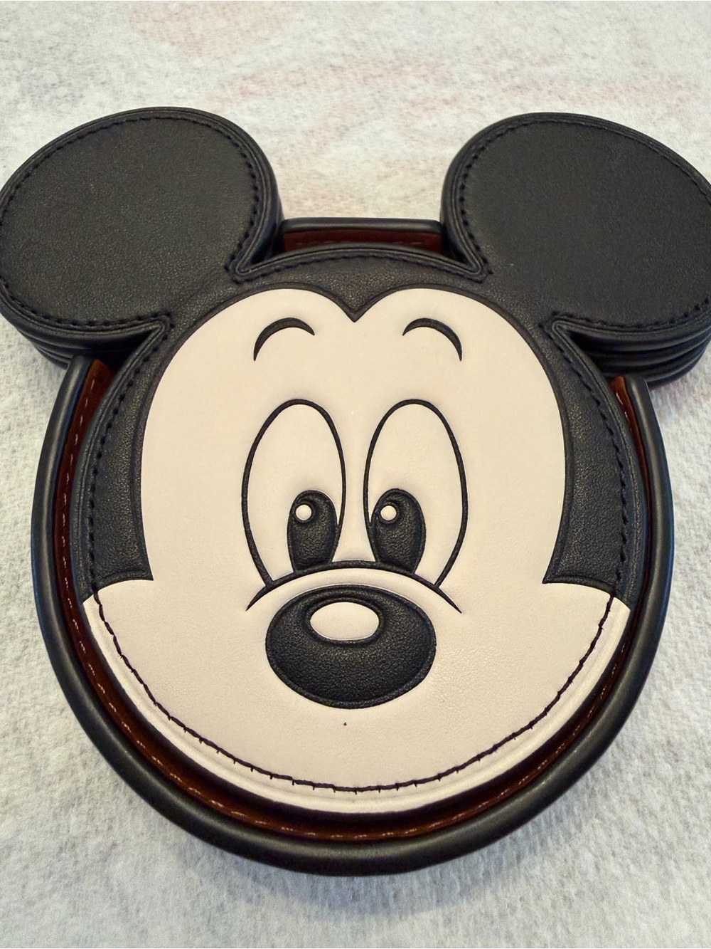Coach Black and Cream Mickey Mouse coasters